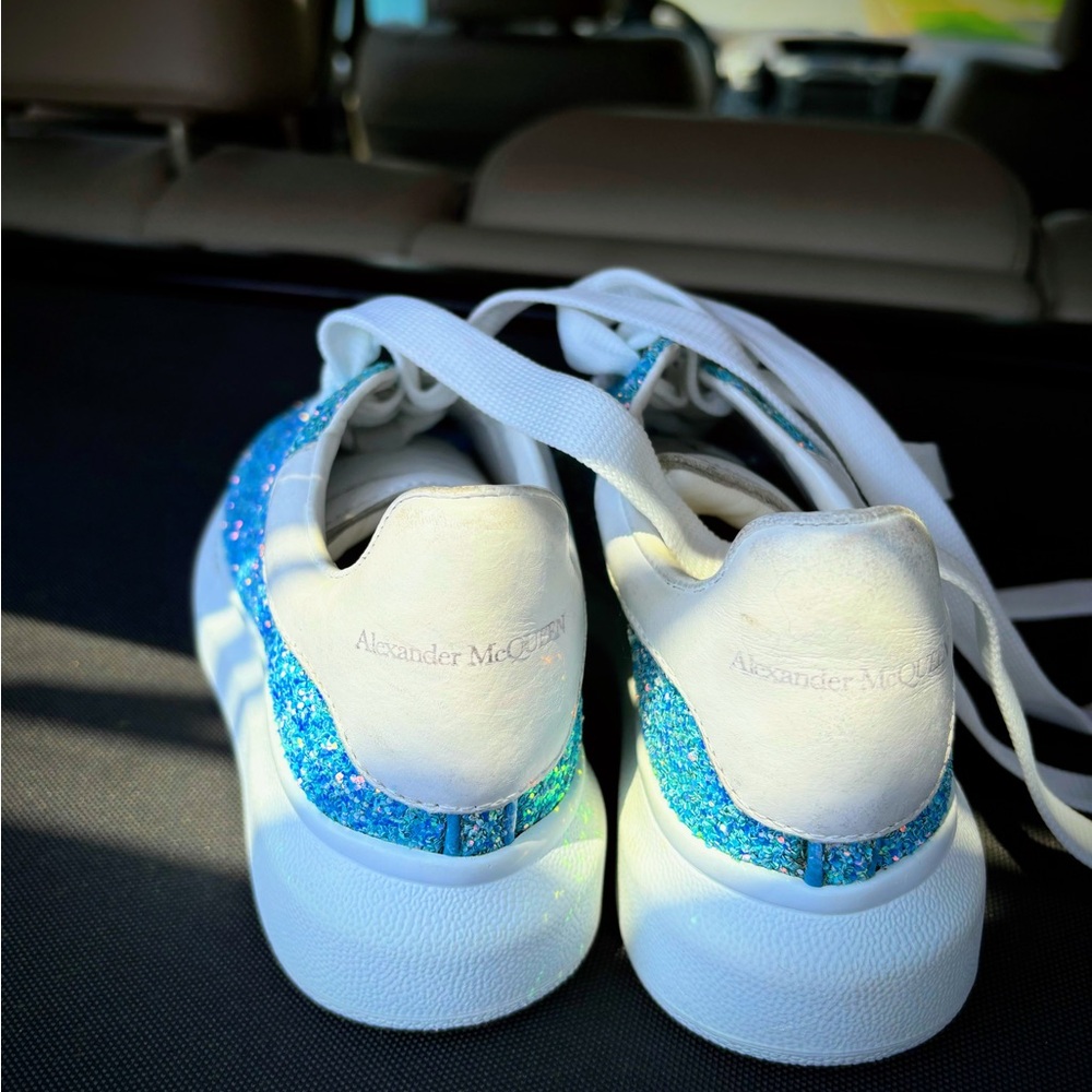 Sparkling Blue Glitter Sneakers - Picture 2 of 3